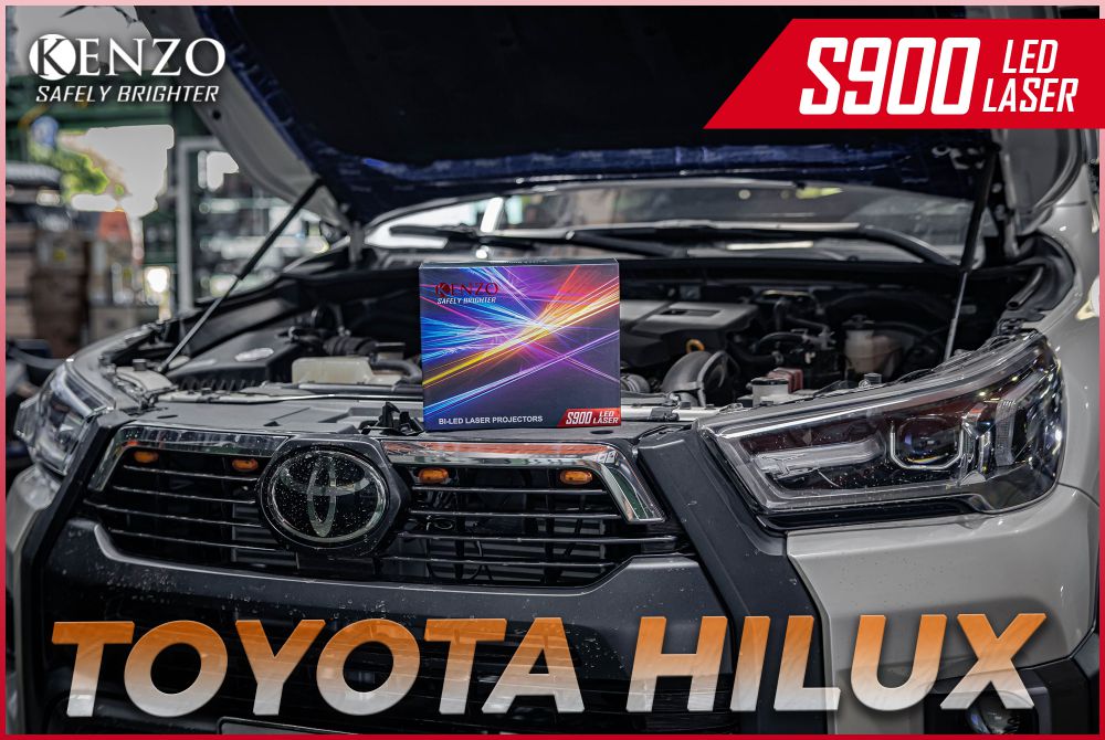 Toyota Hilux nâng cấp ánh sáng với Bi Led Laser Kenzo S900